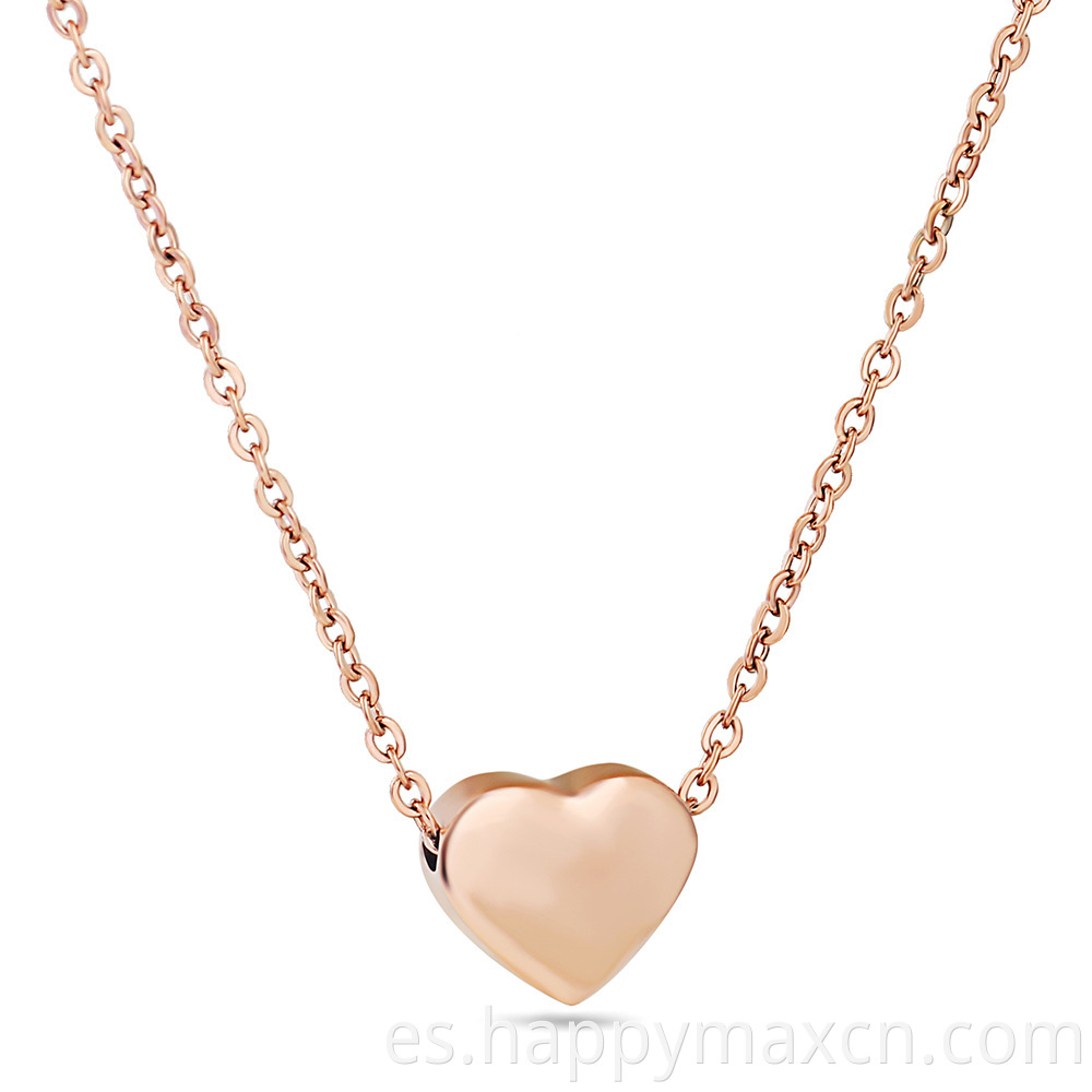 Nuevo collar de corazón de acero inoxidable para mujeres Titanium Cabina de corazón de la cadena de acero Collar colgante